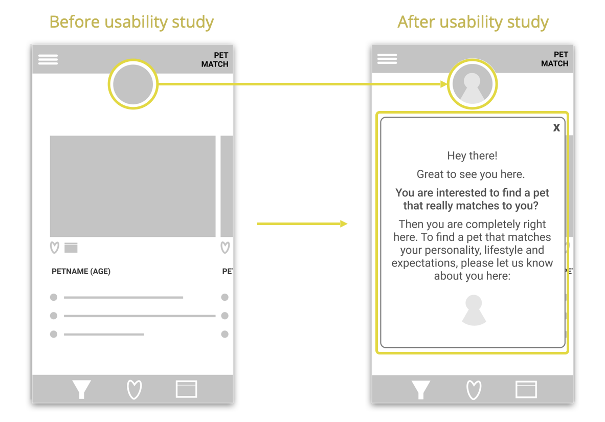 Comparison homepage before-after